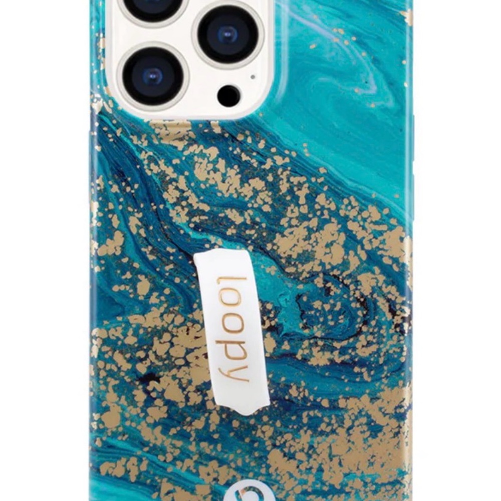 Loopy Case Teal and Gold Swirl iPhone 11 Case